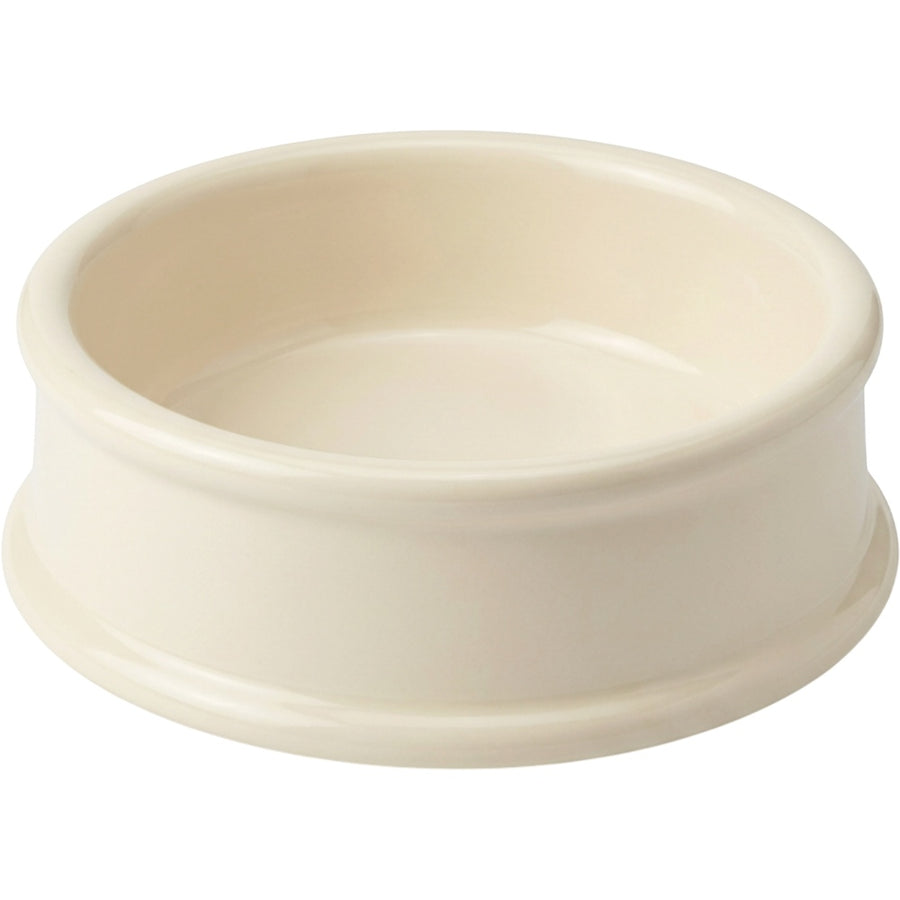 Cozao Ceramic Pet Feeding Bowl Cream Raised Rim 20 oz