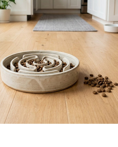 Cozao Ceramic Slow Feeder Pet Bowl 18 oz Matte White