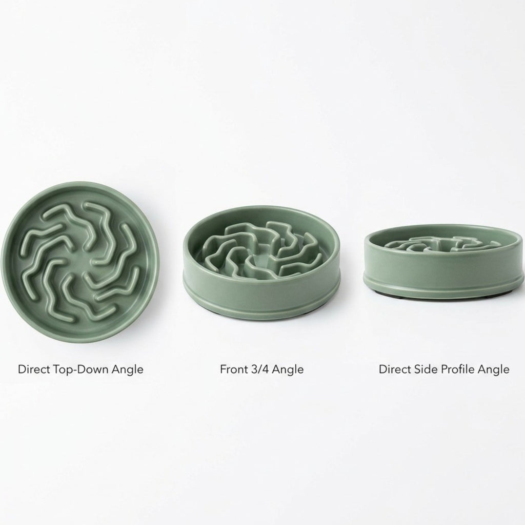 Cozao Ceramic Slow Feeder Pet Bowl 18 oz Matte White