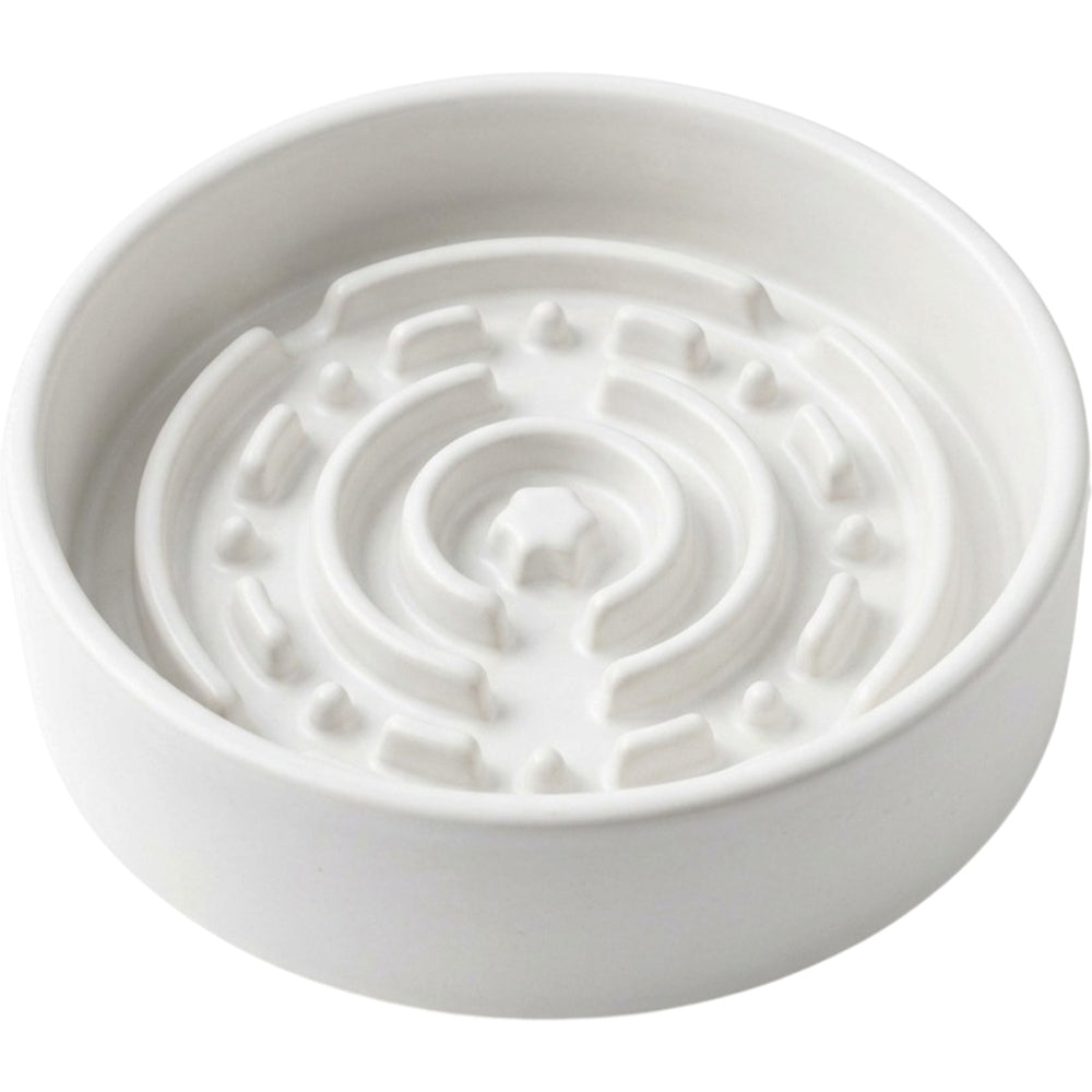Cozao Ceramic Slow Feeder Pet Bowl 18 oz Matte White