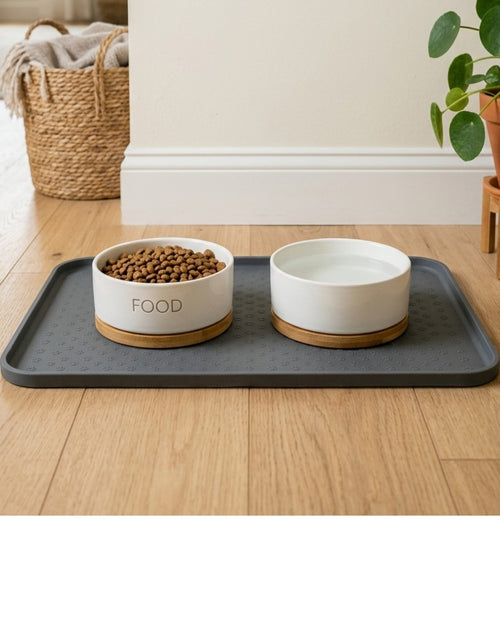 Cozao Non-Slip Silicone Pet Bowl Mat 19 x 12 in Gray