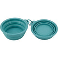 Cozao Travel Collapsible Pet Bowl Set Silicone 20 oz Teal